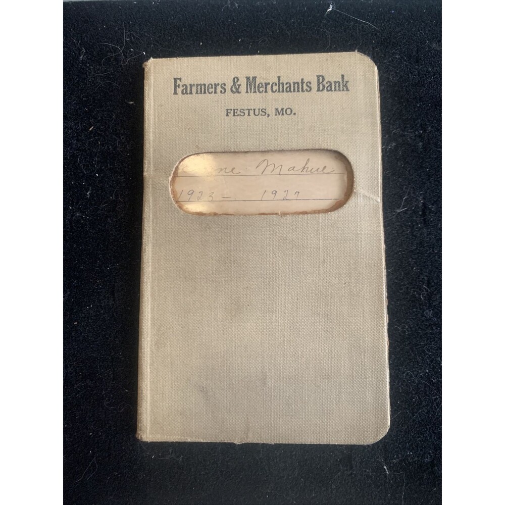 Vintage Farmers & Merchants Bank Festus, MO Notebook 1923-1927
